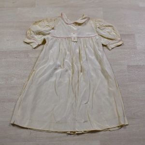 60s Yves St Laurent Girls Dress Christening Holiday Occasion VTG Puff Sleeves